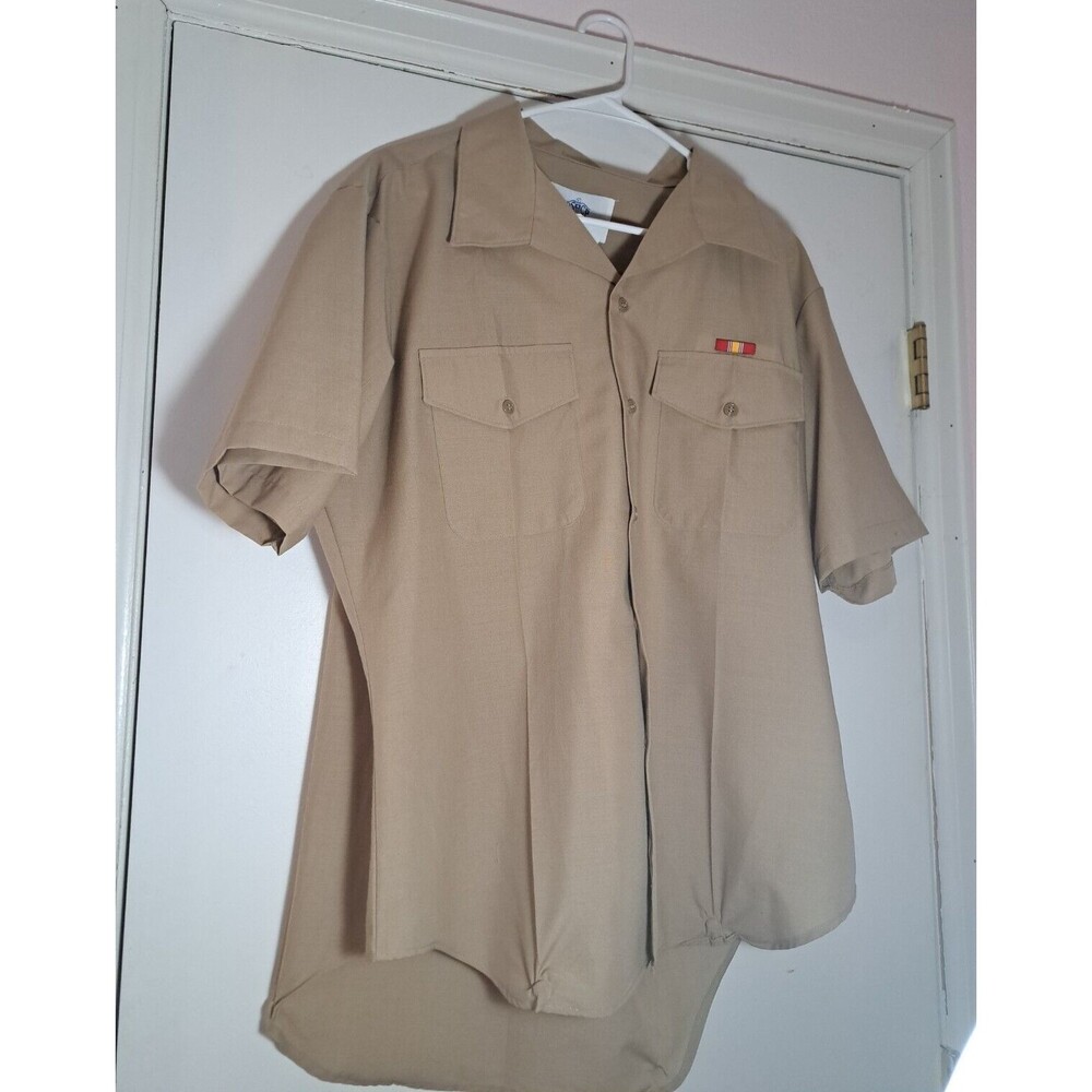 DSCP Valor Collection Men's Brown Military Shirt Size 17 1/2